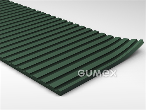 Gummiboden G 6, 4mm, Breite 1200mm, 65°ShA, SBR, gerillte Ausführung, -20°C/+60°C, grün, 